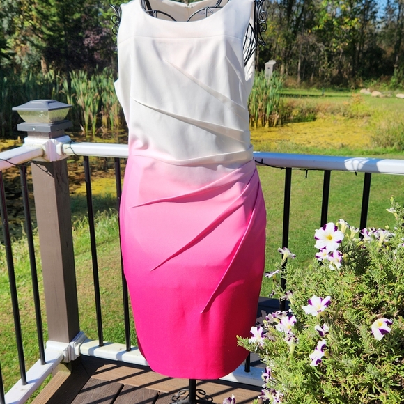 Calivin Klein pink ombre dress, VGUC, size 12 - Picture 2 of 13